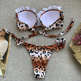 DEKA Bandeau Bikini Women's Sexy Push Up Set Two Piece Swimsuit Floral Bathing Suit Swimwear Summer Beachwear