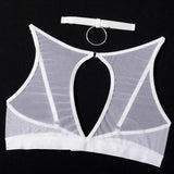 Toucheart 5-Pieces Erotic Lingerie Sexy Hip Skirt For Women Mesh Patchwork Hollow Out See-Through Lure Garters Underwear Suit
