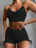 Drawstring Front Shorts Bikinis 2026 High Waist Swimsuit Women Swimwear Female Bathers Bathing Swimming Swim Suit Beachwear