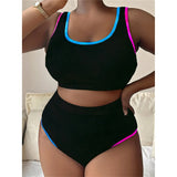 0XL - 4XL New Tie Dye Bikini Large Size Swimwear Plus Size Women Swimsuit Female Two-pieces Bikini set Bather Bathing Suit V5948