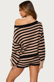 Women's spring suit 2026 European and American spring and summer women's fashionable lady solid color sweater short skirt suit