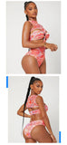 2026 New Sexy One Piece Swimsuit Swimwear Women Gradient Print Hollow High Waist Highly Elastic One-piece Bathing Suit Beachwear