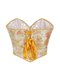Women’s New European Style Corset, Breathable Hollow-out Lace Bustier, Double Layer Strapless Slimming Shapewear Top