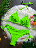 Sexy Folds Bikini Set Solid Micro Bikinis Women Swimsuit Female Triangle Swimwear Beach Wear Bathing Suit
