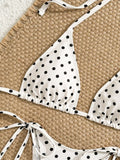 With Shorts Polka Dot Halter Mini Micro Thong Bikini Female Swimsuit Women Swimwear Three-pieces Bikini Set Bathing Suit Swim
