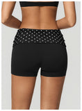 Summer Striped Polka Dot Contrast High Waist Yoga Shorts Hip Lifting Sports Tights Outdoor Workout Fitness Gym Running Pants