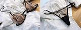 New French Style Lingerie Set Front Fastening Bra Non Padded Ultra Thin Elegant Lace Comfortable Summer Wear Women S-XL MOYISU