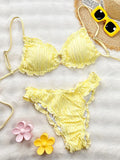 2026 Wrinkled Ruffled Frilled Bikini Female Swimsuit Women Swimwear Two-pieces Bikini Set Bather Bathing Suit Swim Beachwear