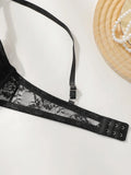 Beautiful fashionable colored strip steel support underwear thin lace semi transparent women's underwear sexy Lingerie HR2635