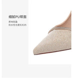 High Heels Women with  Spring and Autumn Pointy Women's Shoes Dress Wedding Shoes Temperament Banquet Single Shoes