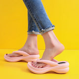 Thick Sole Wedges Flip Flops For Women 2025 Summer Clip  Platform Sandals Woman Non-slip Beach Slippers Girls Outdoor Slides