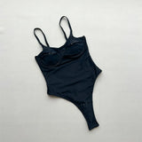 Sexy Cut Out Underwired Women Swimwear One Piece Swimsuit Female Extreme String Mini Micro Thong Bather Bathing Suit Swim V7744
