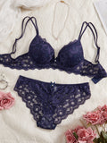 6-Piece Set Lace Women's Underwear Set No Lining Lace Push up Bra Comfortable Fitting Sexy Mesh Lace Panties Women's Bra Set