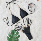 Sexy Hollow Out High Leg Cut Bikini Female Swimsuit Women Swimwear Two-pieces Bikini Set Brazilian Bather Bathing Suit Swim Lady