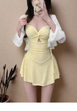 Swimsuit one-piece slimming and conservative skirt for girls, soaking in hot springs for vacation, swimsuit for women, summer