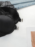 Ladies' Black Front Dutton Beautiful Back With Steel RingLlace Sexy Bra Underwear Thong Underwear Set J2509
