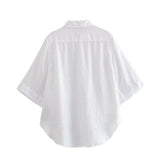 Foridol Casual 2 Pcs Shorts Women Set Linen Cotton Pink Oversize Buttons Shirt+shorts Outfits Summer Autumn White Fashion Set