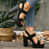 2026New model for ladies  High Heel Fish Mouth Women's Sandals Plus Size 414243  Thick Heel Casual Sho