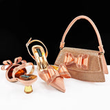 doershow New Italian Shoe and Bag Set New 2025 Women Shoes and Bag Set In Italy orange Italian Shoes with Matching Bag HVB1-1