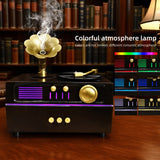 Phonograph Retro Style Aromatherapy Diffuser 7 Color Atmosphere Light Effects 3 Gear Timing Used For Indoor Humidification