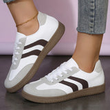 2026 New Vintage Training Flats Women Fashion Stripe Lace-Up German Training Shoes Woman Comfort Soft Flat Heel Sport Sneakers