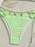 XS - XL Wrinkled Shells Bandeau Bikini Women Swimwear Female Swimsuit Two-pieces Bikini Set Bather Bathing Suit Swim Beachwear