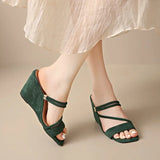 Summer Square Toe Sexy Comfortable Non-slip Wedge Sandals Fashion New  Casual Sandals for Women