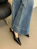 Summer Pointed Toe Women Sandals Fashion Singbacks Mules Shoes Ladies Elegant Low Heel Stripper Party Sandalias 2025