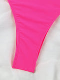 Push Up One Piece Swimsuit Women Backless Bodysuit Black White Swimwear Thong Beach Wear 2025 Contrast Color Bathing Suits Pool