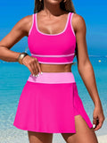 2026 Sporty Swimsuit Women Two Pieces High Waist Beach Dress Solid Swimwear Female Bathers Bathing Swimming Swim Suit Beachwear