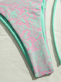 Sexy Pink Mesh Patchwork Bikinis Sets Women Push Up Bra Bandage Thong Swimsuit 2026 Summer Bathing Suit Holiday Micro Swimwear