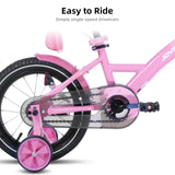 Joystar Kids Bike For Girls With Training Wheels Doll Seat