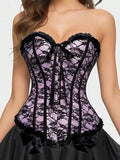 Sexy Pure Desire Casaul Style Waist Cincher Fishbone Corset Bust Support Shaping Top Front Button Lace-Up Strapless Bra Q7JI