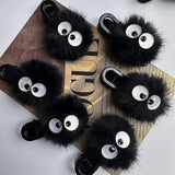 Cute Black Fuzzy Hair Clip for Women - Big Eyes Design, Adorable Hair Accessories for Girls, Daily & Party Wear