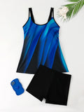 Strappy Printed Tankini 2026 Padded Swimsuit Women Shorts Swimwear Female Beach Wear Bathers Bathing Swimming Swim Suit XL