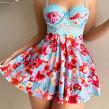 Sexy Nightgown Woman Print Floral Romantic Lingeries Attractive Sleepwear Summer Pajamas Intimate Babydoll New Dresses