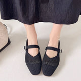 Women Leisure Flats Breathable Mesh Spring Summer Flat Shoes For Female Daily Walking Shoes Square Toe Ladies Fashion Footwear