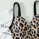 Leopard Underwired Bra Cup One Piece Swimsuit Women Swimwear Female High Cut Leg Monokini Push Up Bathing Suit Swim Bodysuit