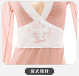 Women Sexy Lingerie Hanfu Dress Cosplay Costume Deep V Erotic See-through Pink Chinese Ancient Style Temptation Dresses