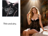 Purple Sexy Lace Ruffled Suspender Babydoll Nightdress for Women Push Up Chemise Sleepwear Lingerie