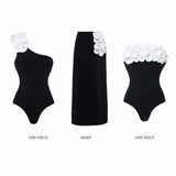 2026 New Retro One Piece Swimsuit Skirt Shoulder Strappy Swimsuit Print Floral Swimwear Women Slimming Bathing Suit Beach Wear