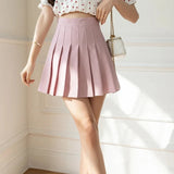 White Women Pleated Skirts Summer High Waist Zipper Girls Dancing JK Mini Skirts Black Fashion Student A Line Faldas 2024
