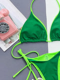 Zebra Print Halter micro Bikini 2025 women Bandeau String Swimsuit Female swimwear Neon Shiny bikini set Leopard Bathing Suit