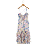 Sexy Backless Cross-strap Dress Elegant For Women With Stylish Design Ruffle Trim Slim Fit Fairy-style Beach Dress Charming FD1T