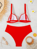 sexy push up bikinis sets two pieces solid high waist swimsuit bathing suit Swimwear Biquini conjunto de bikini tankini biquini