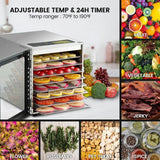 Large Capacity 8-Tray Food Dehydrator 500W Preserve Your DIY Pet Treats Maker Food Dry Fruits Dehydrator for Healthy Snacks