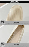 Women Leisure Flats Summer Autumn Flat Shoes Breathable Knitted Square Toe Slip-on Female Daily Walking Driving Loafers