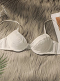 Women's Steel Rim Embroidered Lace Underwear Collar Push Up Shoulder Straps Adjustable Comfortable Close fitting Bra MR2642