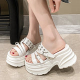 Summer Silver Chunky Platform Sandals Women Fashion Buckle Thick Bottom Slippers Woman Punk Wedges High Heels Sandalias Mujer