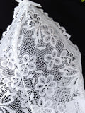 White Embroidered Lace Falafan Dress Set - Sexy Lingerie for Women - Sexy Bra Set with Strap Design on the Back 21077
